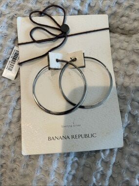 Banana Republic Polished Sterling Silver Hoops